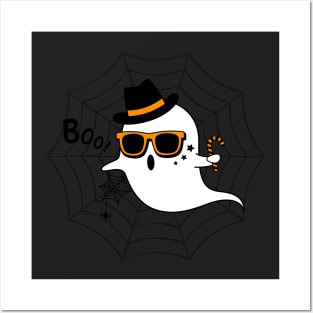 Halloween, Ghost, Hat, Sunglasses, Boo, Trick Or Treat Posters and Art